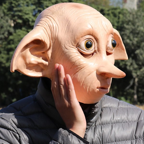 Halloween Trollkarlsvärlden Dobby Hus Elf Mask Maskerad Spöklik Fest Mask Rekv