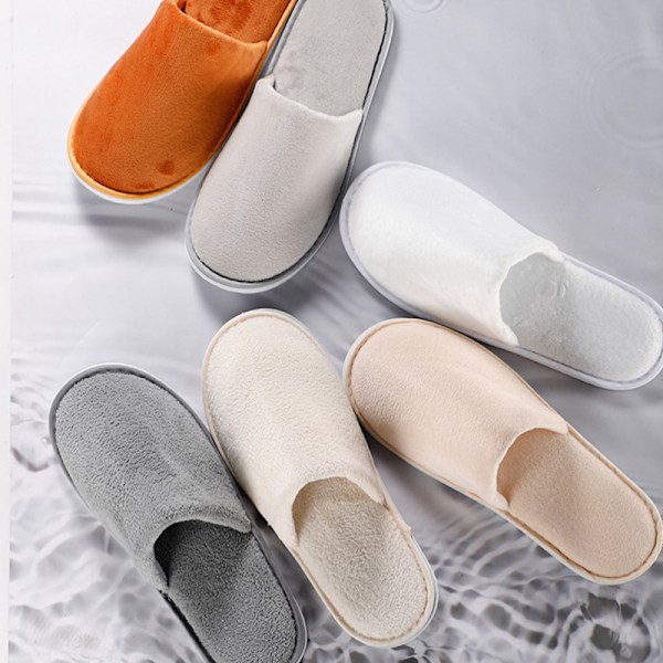 1Par Coral Fleece Tofflor Slides Home Travel Tofflo light gray