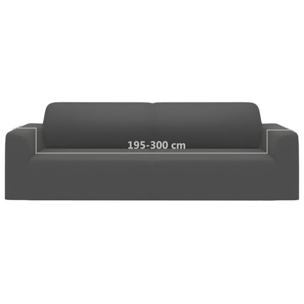 vidaXL Sofa Betræk 3-personers med Stretch Antracit Polyesterjersey silver 1300