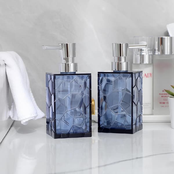 Transparent Akryl Tvåldispenser 320ML För Badrum Kök Sovsal Dekoration Blå 16x7cm-FA-