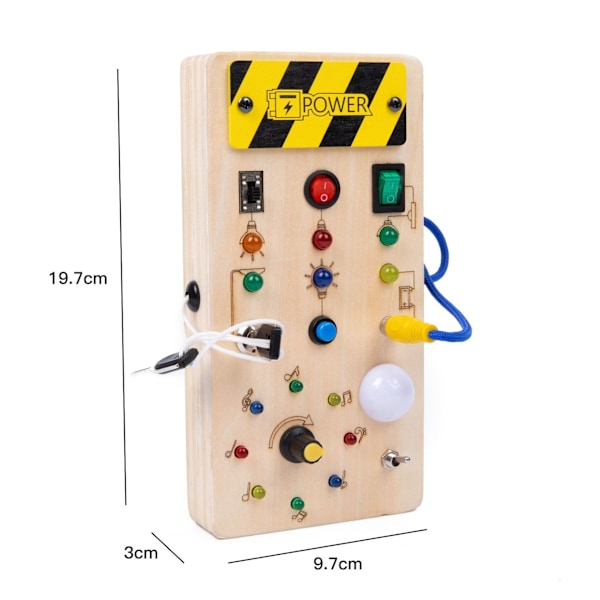 1. Musikk Montessori Aktivitetsbrett i Tre med 8 LED