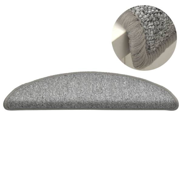 vidaXL Trappstegsmattor 15 st ljusgrå 56x17x3 cm gray 2620