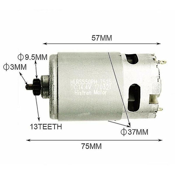 14,4 V 13-kuggmotor för Bosch Gsr Gsr14.4-2-li Psr14.4 Li-2 Hållbar borrmotor Reservdelar Metall Power Reservdelar Cisea Tillbehör