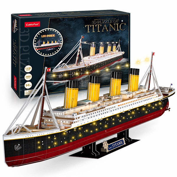 3D puslespil til voksne Titanic model med LED