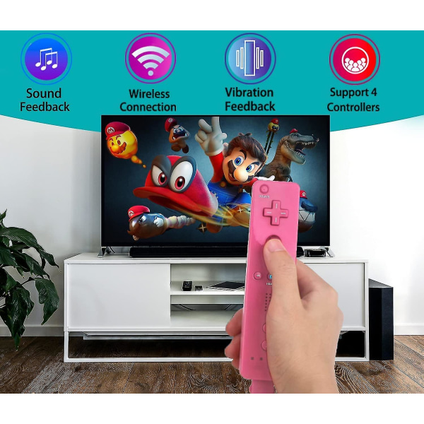 2-pak klassisk fjernbetjening kompatibel med Wii Wii U-konsol, gamepad med blødt silikonecover