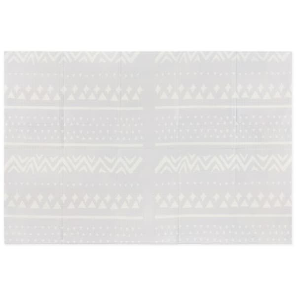 Double-sided foldable foam mat 180 x 120 x 1 cm - Exotic Elephants/Delicate Grey-FA- Elephants