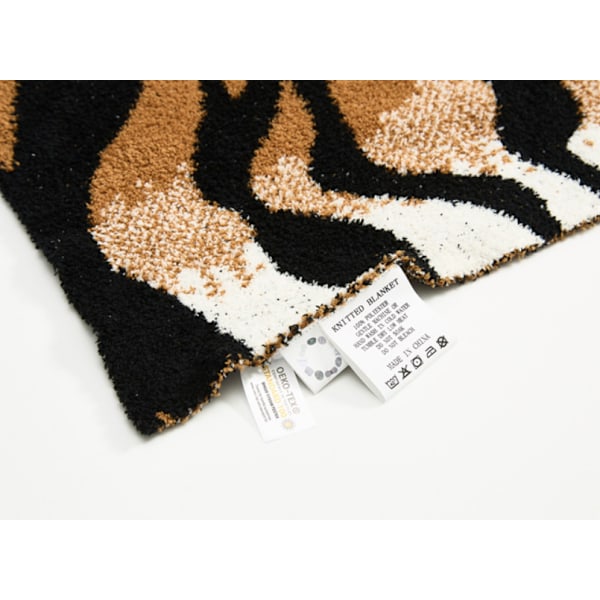 Tiger Fluffy Sherpa Sengeteppe, Supermyk Mink Fleece Sofffilt 130*160CM
