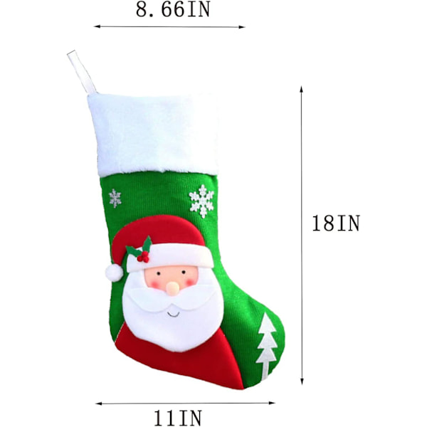Julstrumpor, 19 tum breda 3d tomte jul