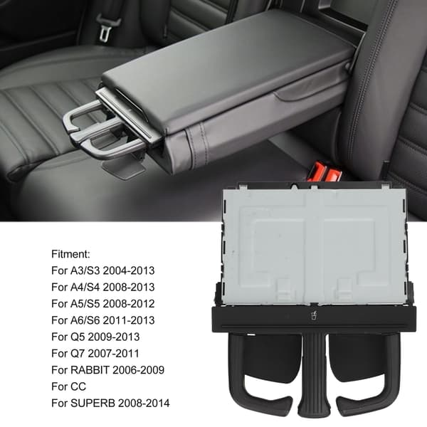 Rear Armrest Cup Holder 8P0885995B Retractable Drink Cup Storage Shelf For A3 A4 A5 A6 Q5 Q7-FA-