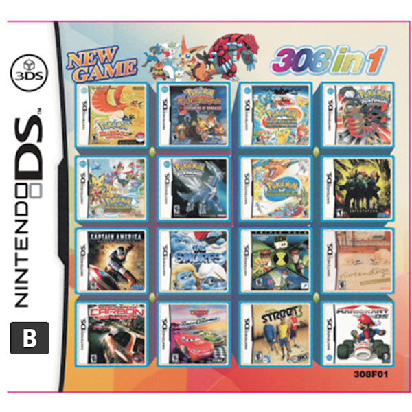 Kompileringsspilkassettkort til Nintendos DS 3DS 2DS Super B