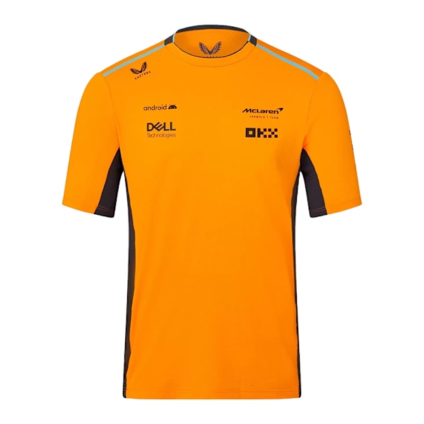 McLaren F1 2023 Virallinen Tiimi T-paita Oranssinen Miesten Lyhythihainen Musta Musta Black 3XL