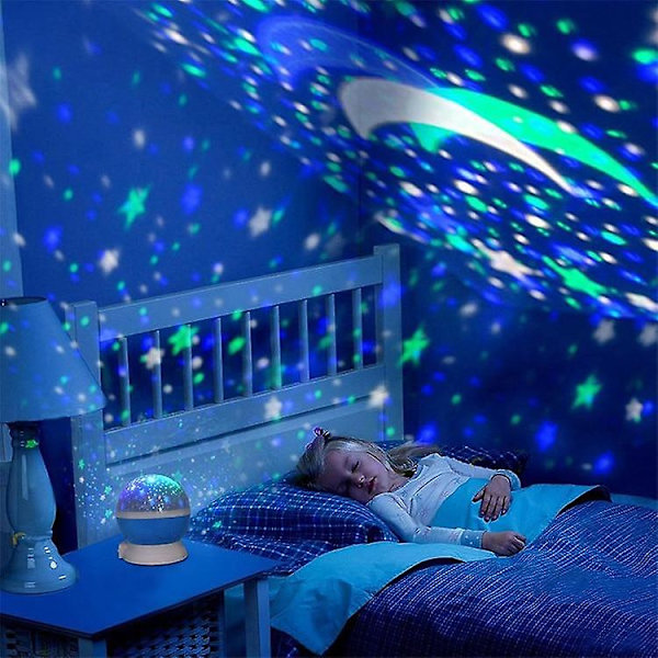 Led-projektori Star Moon Night Light Sky, pyörivä ohjattava