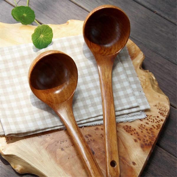 1 pc. Wooden Ladle with Large Capacity for Soup, Kitchen Use, Ladle for High Temperature Cooking, Practical and Durable A-FA-
