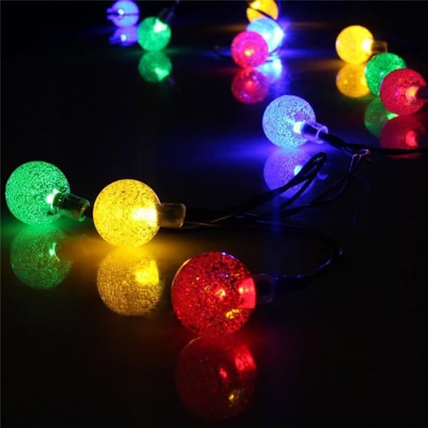Solcellsdriven ljusslinga, 30 LED-kulor, Längd 4,5M, (flerfärger)
