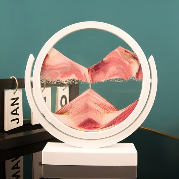 Bevegelig sandkunst flytende bevegelse kvikksandmaleri 3D dynamisk sandkunstdekor White/Pink