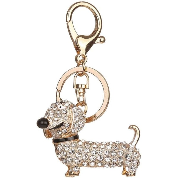 Crystal Dog Keyring Decorative Pendant Keychain Tote Bag