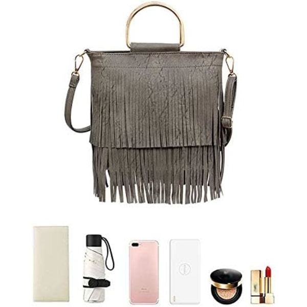 Kvinnors mode axelväska crossbody tote handväska frans