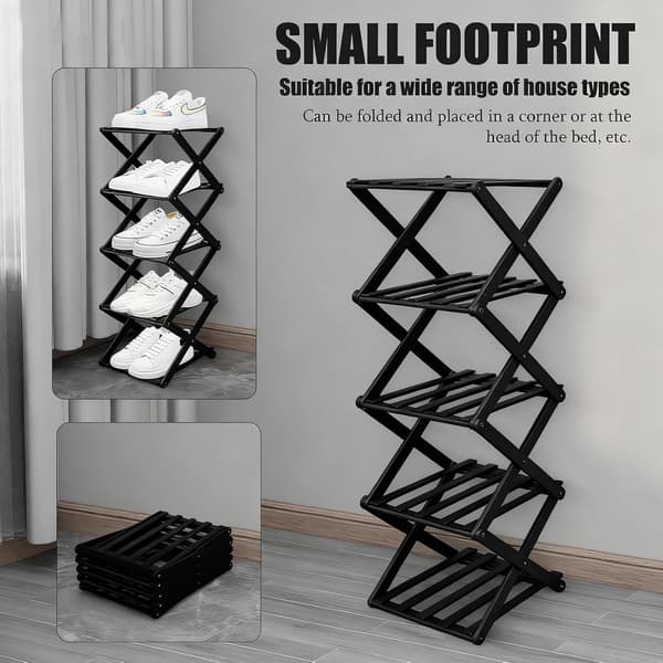 Foldable Shoe Rack, Small Narrow Shoe Rack, Bamboo Foldable Narrow Shoe Rack, Suitable for Dormitory, Rental Apartment, Balcony White-FA- White 3-Tier