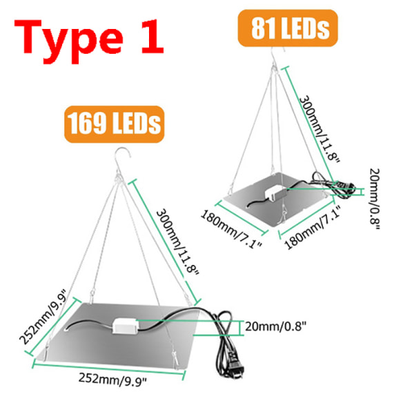 3000W LED-växtlampa Full Spectrum LED Justerbar 169-LED