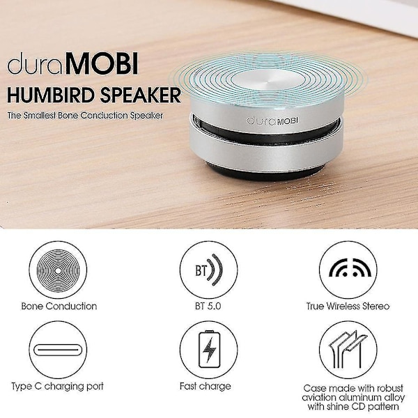 Langaton BT-kaiutin Luunjohtokaiutin Mini Kannettava Hifi-ääni Sisäänrakennettu Mikrofoni Ääniboksi Punainen (1 Pakkaushopea)