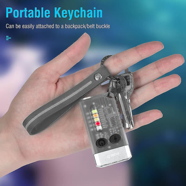 Boruit V10 LED Nøkkelring EDC Lommelykt USB Oppladbar Magnetisk Lommelykt Arbeidslys