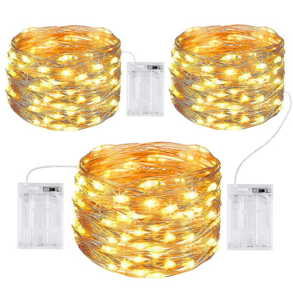 Fairy Lights, [3-pack] 100 LED-lampor 10m/32ft String Lights Jul