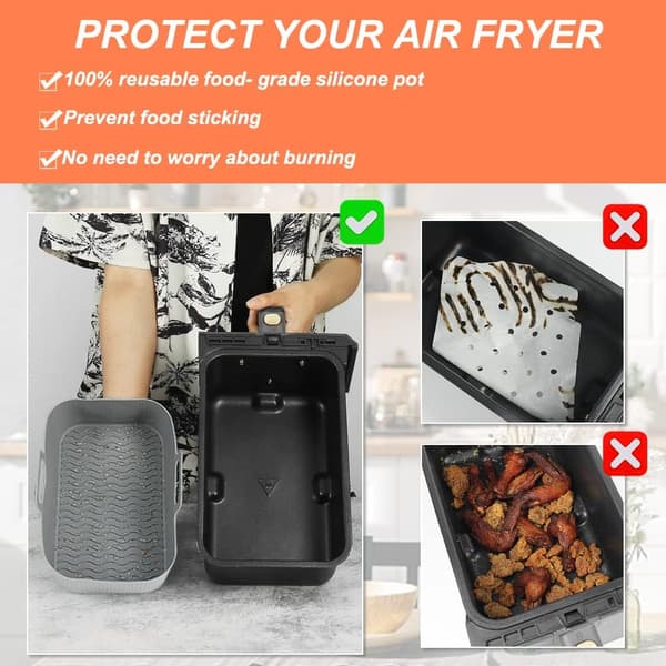 Airfryer silikoneindsats til Instant Vortex, genanvendelige silikone airfryer-indsatser-FA-