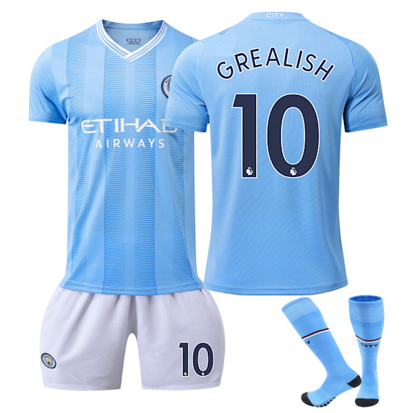 23-24 Manchester City fotbollströja för barn nr 10 Grealish 18 Manchester City Grealish Manchester City Grealish kids 18(100-110cm)