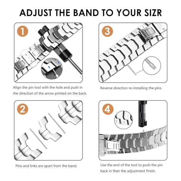 Lyxarmband för Apple Watch - Band 45mm 44mm 49mm 42mm 41mm 40mm 38mm Metall Rostfritt Stål Armband iWatch Series 7 8 SE 3 Ultra Svart Guld 38mm 40mm 41mm black gold