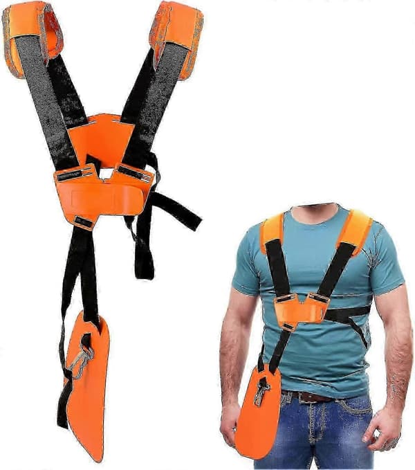 Stihl - Dobbeltsele med justerbar nylonrem til havearbejde (til Stihl FS, KM-serien), orange 2025-FA-