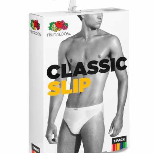 Fruit Of The Loom Classic Slip Briefs for menn (3-pakning) S Hvit S White