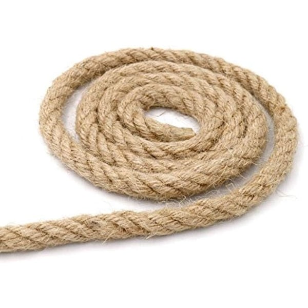 6 mm tjockt rep starkt naturligt rep, jute rep för hantverksrep/kattrep/trädgårdsbuntning (10 m/32 fot)