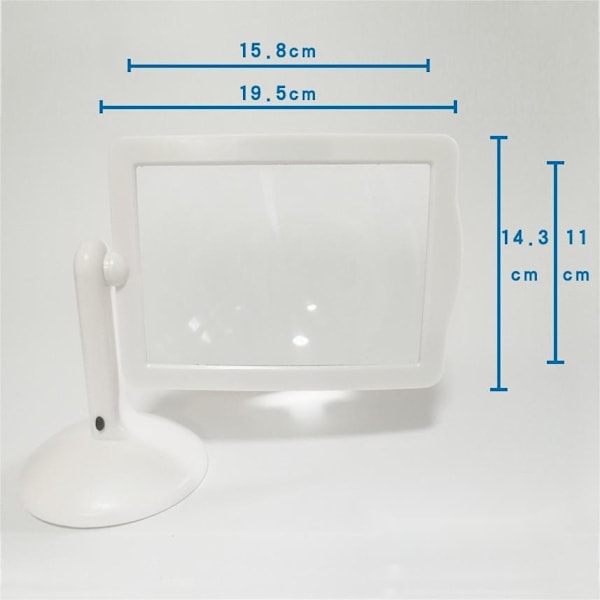 Skrivebordsforstørrelsesglas med LED-lys, 360 graders rotation, 3 gange forstørrelse til læsning, læsning af bøger og aviser for ældre-XF6-