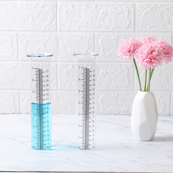 2 stk. Regnmåler Regnmålingsværktøj Glasrør 21cm/ 8inch