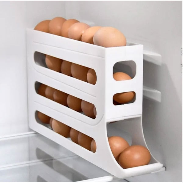 4-nivås Eggbeholder for Kjøleskap, Eggdispenser, Eggholder, Egglagring for 30 Egg 150