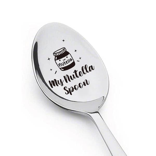 \"Min Nutella-skje\" - Morsom gravert skje i rustfritt stål - Perfekt for kaffe, is og Nutella-FA-