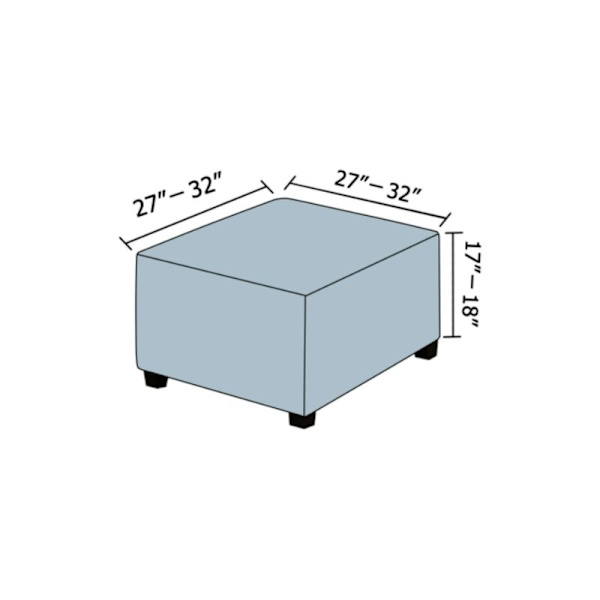 Cover Elastisk firkantet fodpall cover til dagligstue fodpallsmøbler (grøn)
