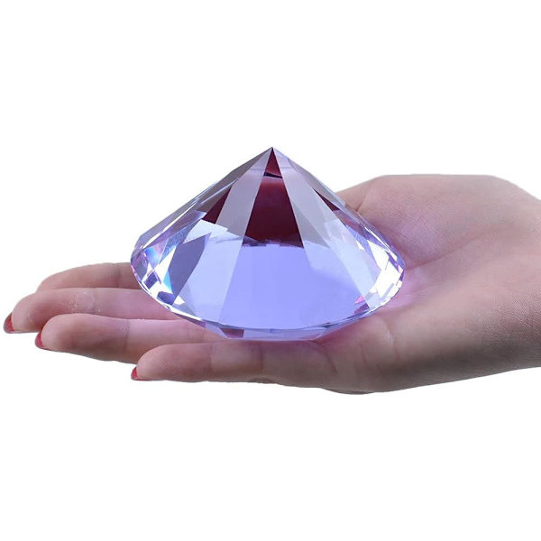 80mm(3,1 tum) Kristall Diamant Pappersvikt Prydnad Hemma Plats