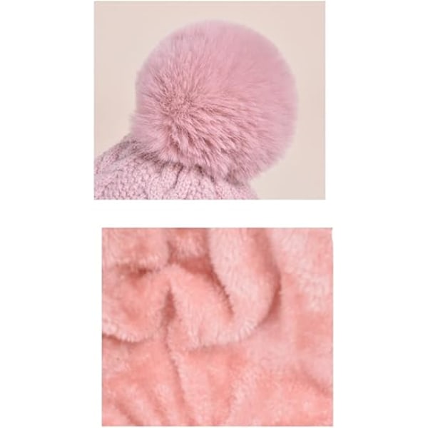En-stykke Slouchy Fleece Hue Halsklæde Maske Varmt Vinter Strikket Hue Tyk Skull Ski Hue