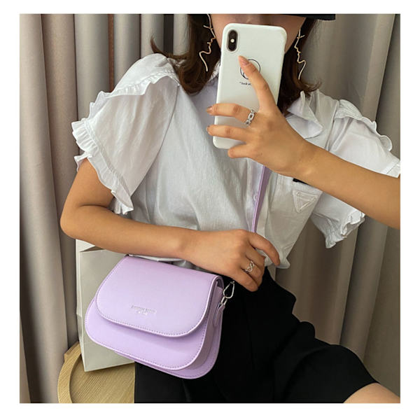 Ny Retro Sadelveske PU Skuldervesker Messenger Bag White