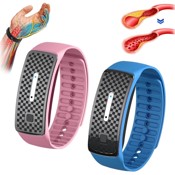 Håndledsband, Lympunclog Titanium Håndledsband, Lympunclog Titanium Unclog Håndledsband, JOSFIT Justerbart Armbånd til Mænd og Kvinder Blue Pink