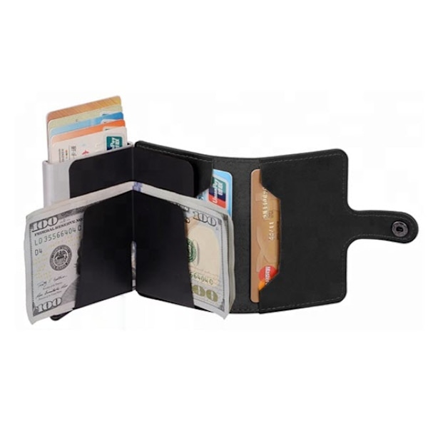 Kortholder i aluminium - RFID-sikre beskyttelse Seddelrum black