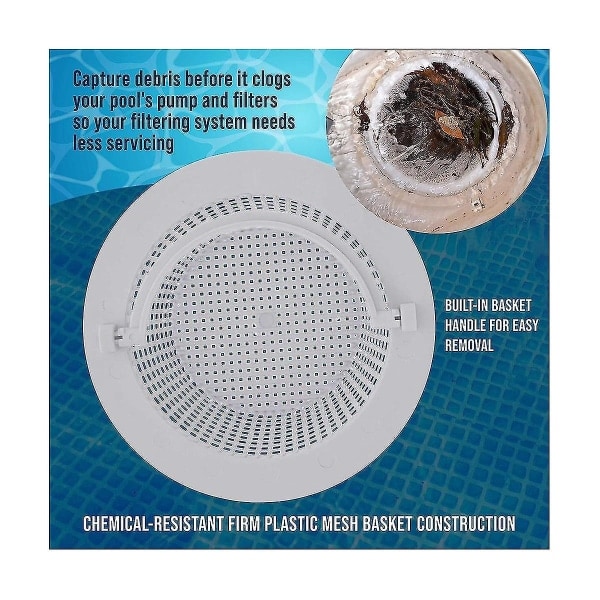 Replacement Pool Skimmer Basket (2-Pack) - Above Ground Pool Thru-Wall SkimmerBY White-XF7-