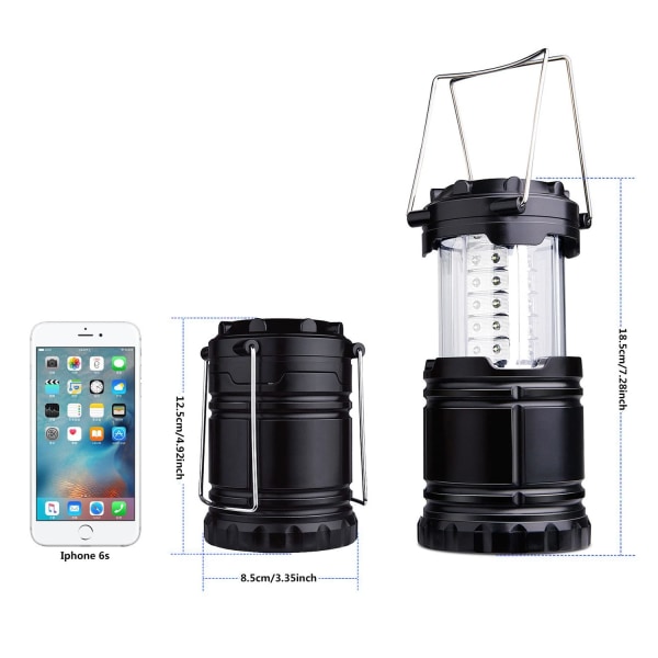 Foldable LED Camping Lantern, 2 Pieces Waterproof Ultra Bright