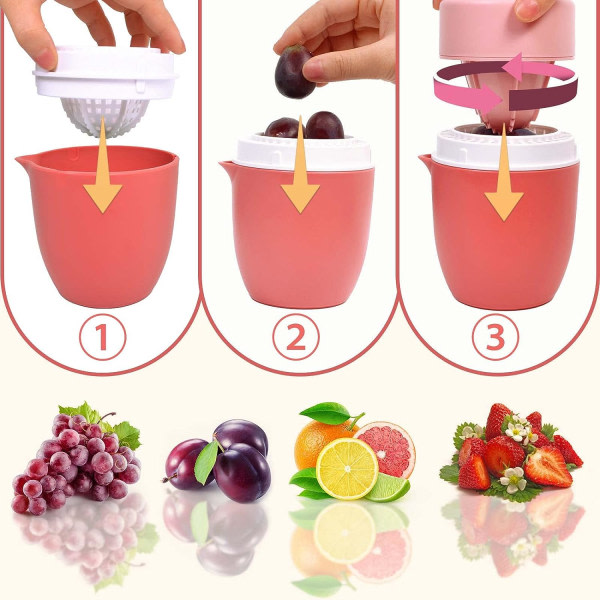 Bærbar dobbeltfunksjonell manuell juicer Mini sitron juicer Juicer Cup