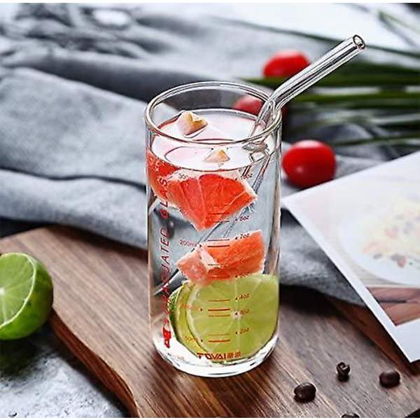 Glatte Smoothie-Sugerør i Glas, 10\" X 10 mm Lange Genanvendelige Klare Drikkevarer
