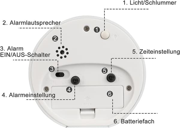 Vækkeur til børn, analog, lydløs, til bord, med batteri