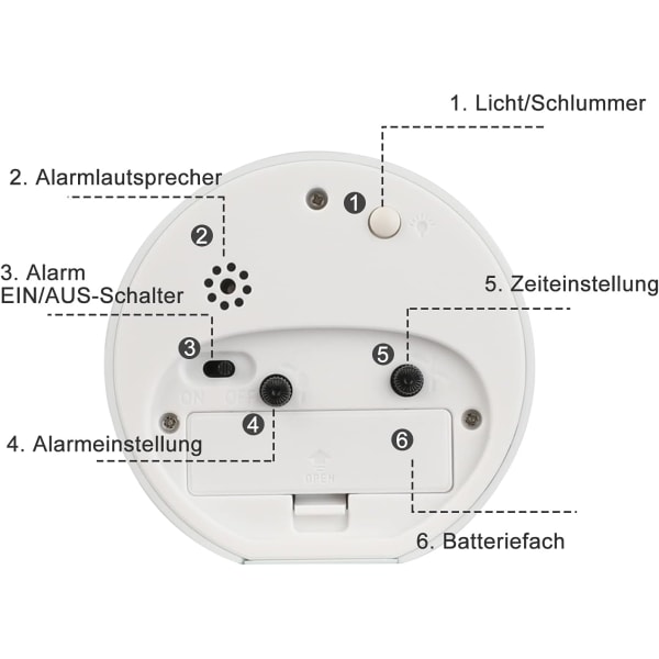 Vekkerklokke for småbarn Analog gutt jente Stille bordklokker Batteri