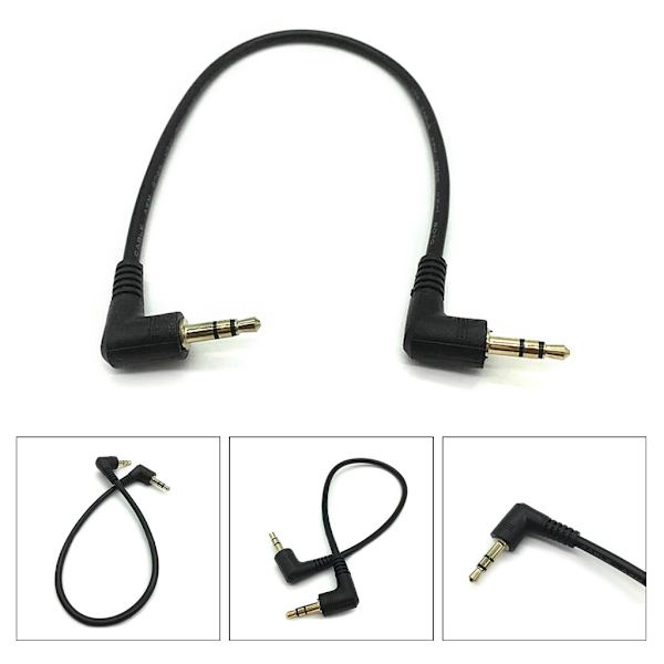 3,5 mm han til han stereo lydkabel 90 graders vinklet 3 poler Passer til bilhøretelefoner Ekstra ledning Trådomformer MP3/MP4