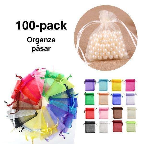 100 stk Organzaposer, 9 x 7cm - Håndsyet 11. Mörkblå